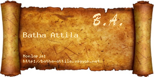 Batha Attila névjegykártya